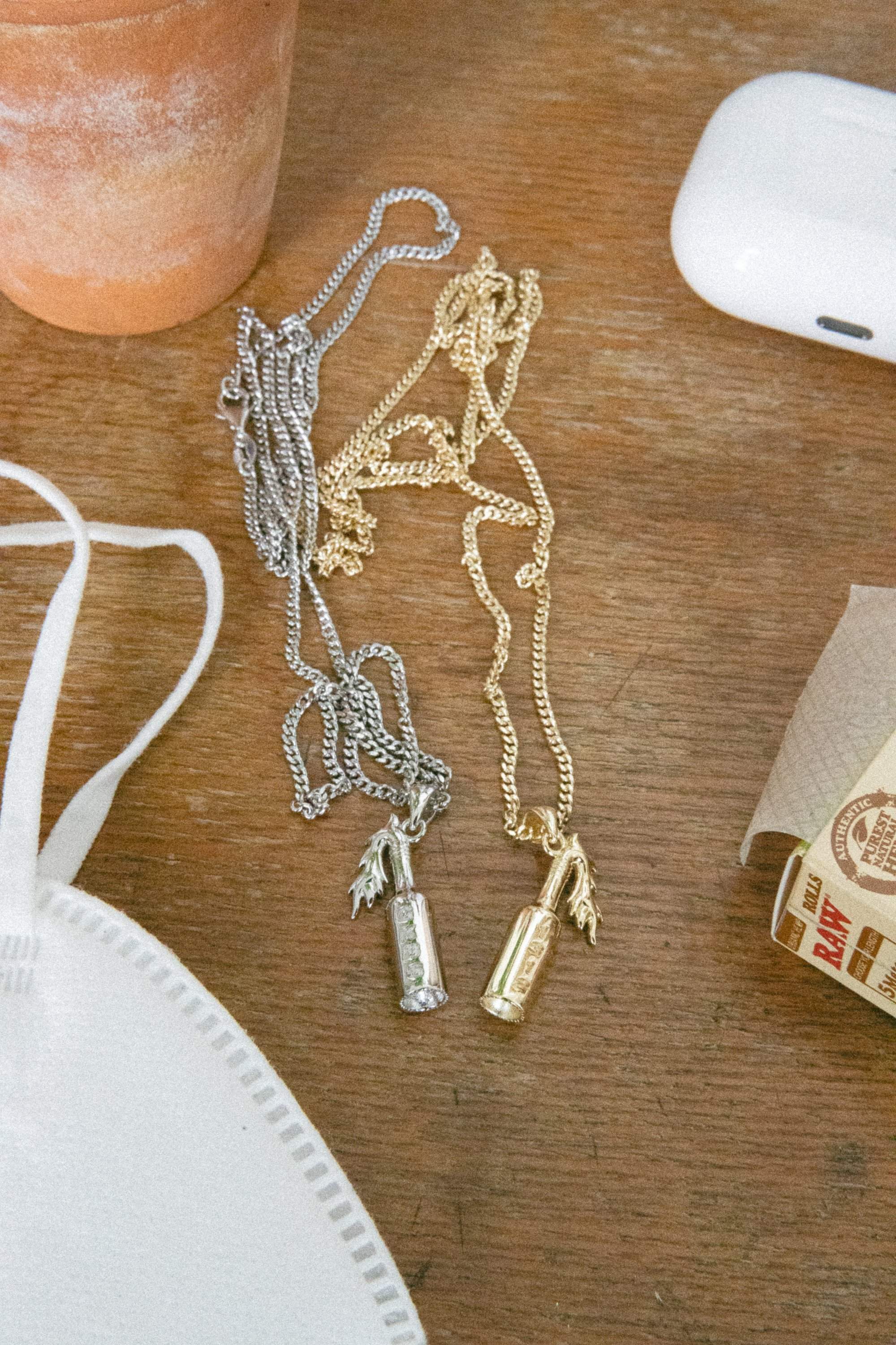 MOLOTOV COCKTAIL PENDANT NECKLACE-goodkidsbadsociety-Jewelry