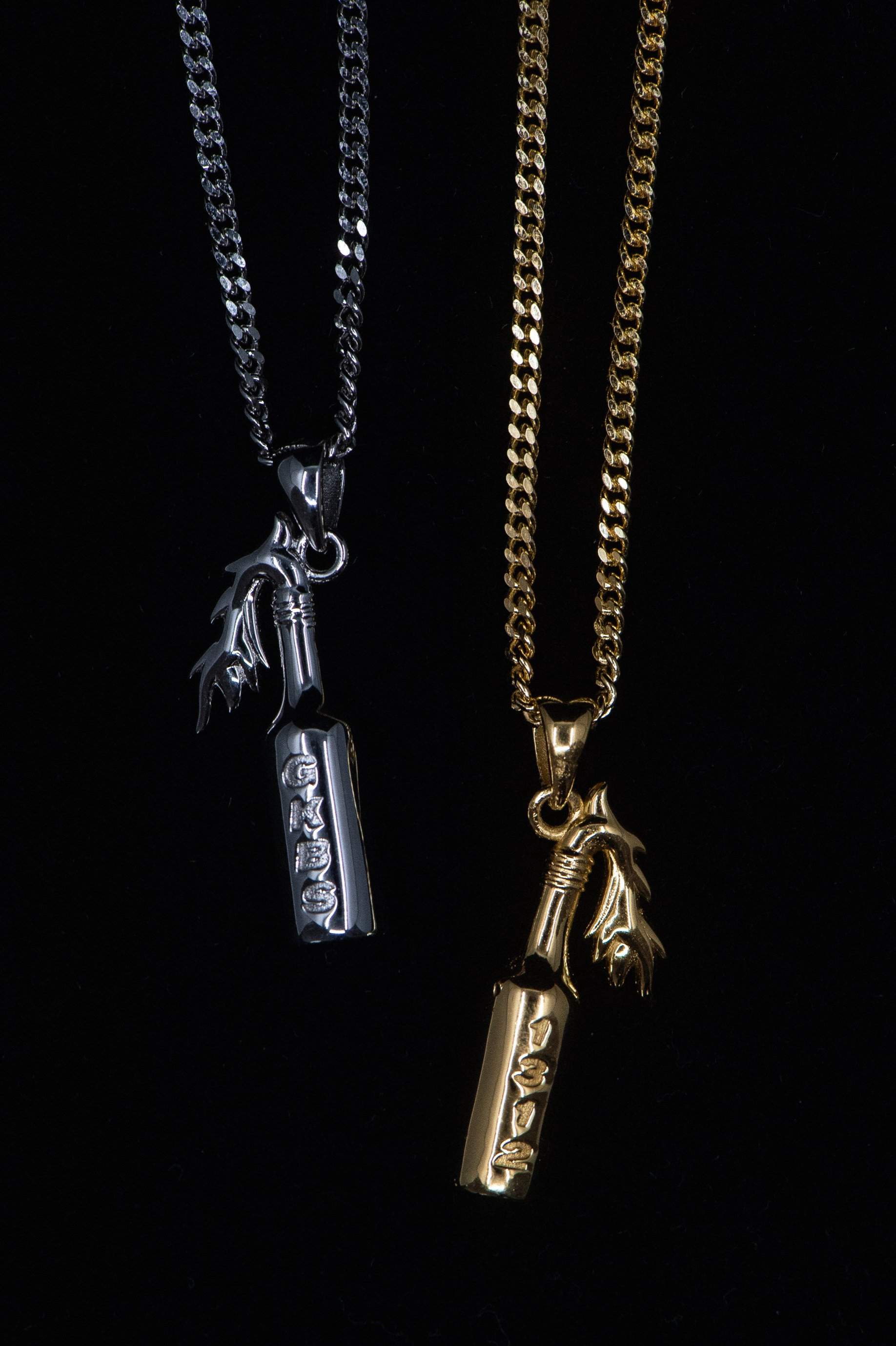 MOLOTOV COCKTAIL PENDANT NECKLACE-goodkidsbadsociety-Jewelry